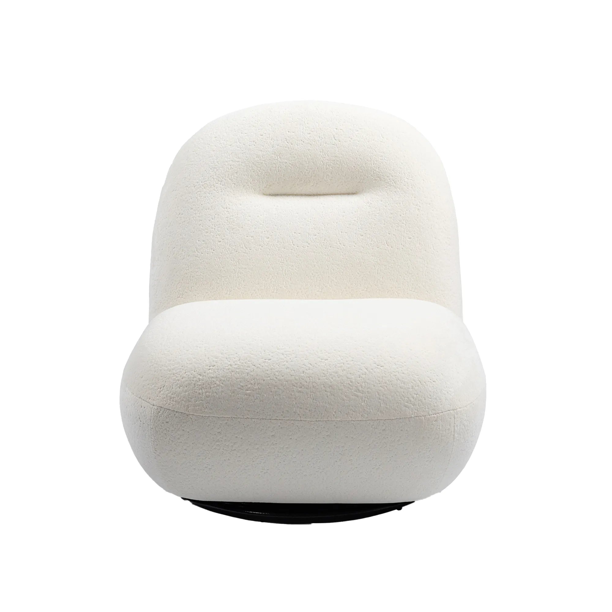 Minimalist Armless Comfy Velvet Swivel Accent Chair