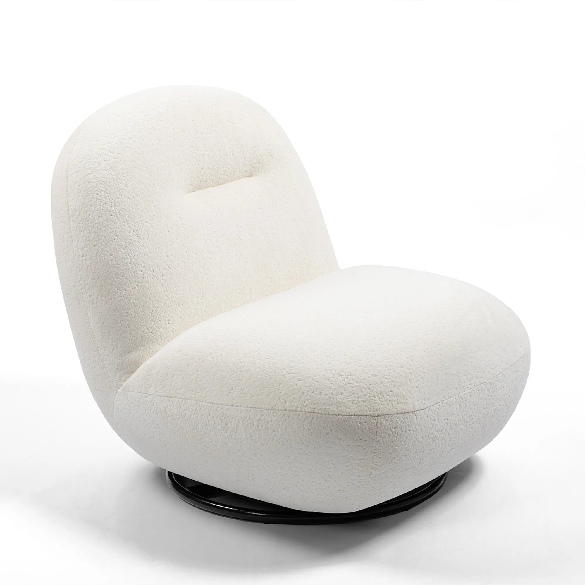 Minimalist Armless Comfy Velvet Swivel Accent Chair