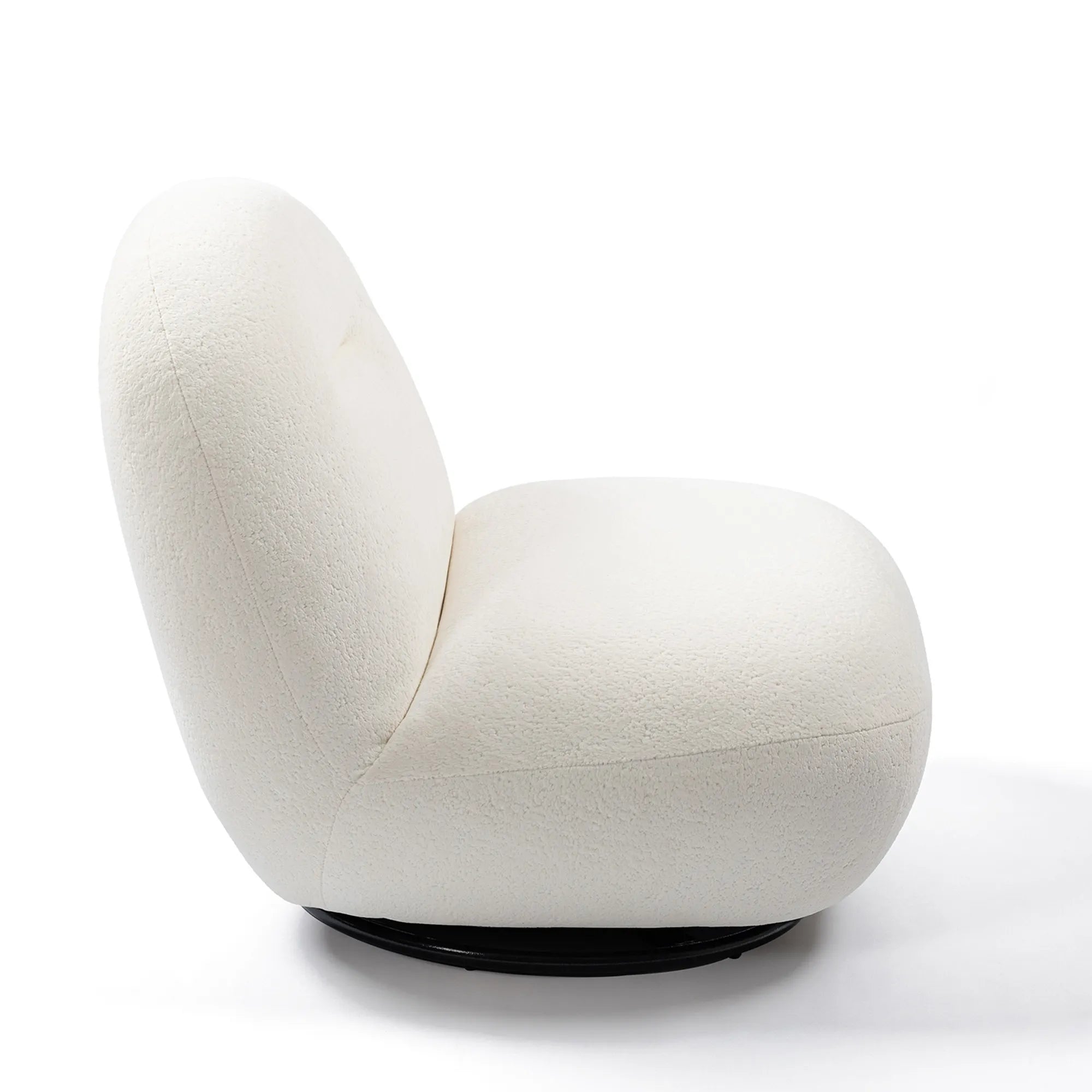 Minimalist Armless Comfy Velvet Swivel Accent Chair
