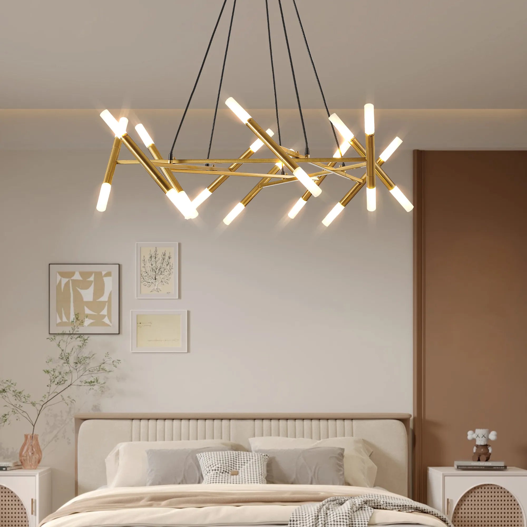 Modern 20 Lights Polygonal Chandelier Pendant Light