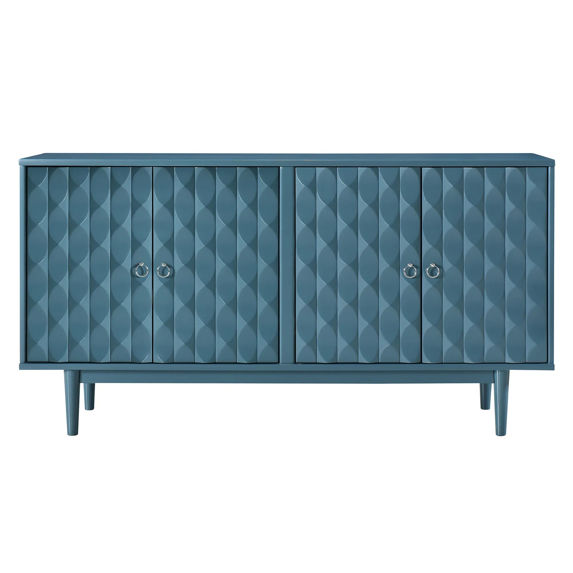 Modern 4-Door Sideboard with Convex Pattern Design
