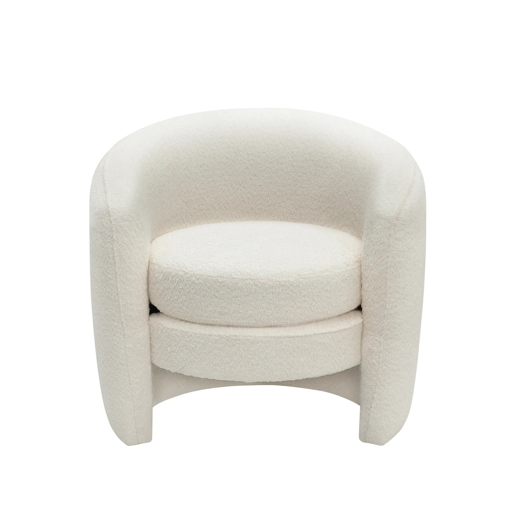 Modern Cozy Fabric Curved Back Accent Chair