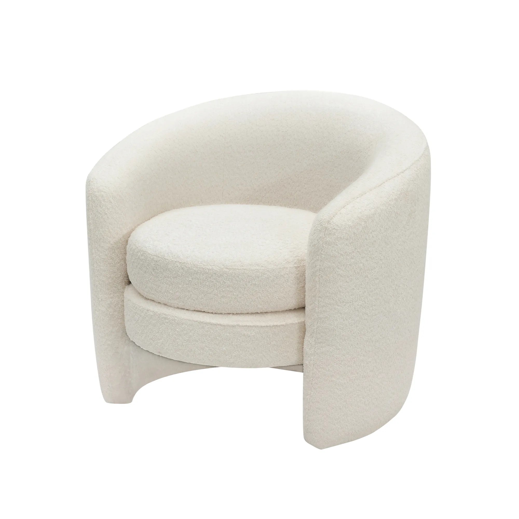 Modern Cozy Fabric Curved Back Accent Chair