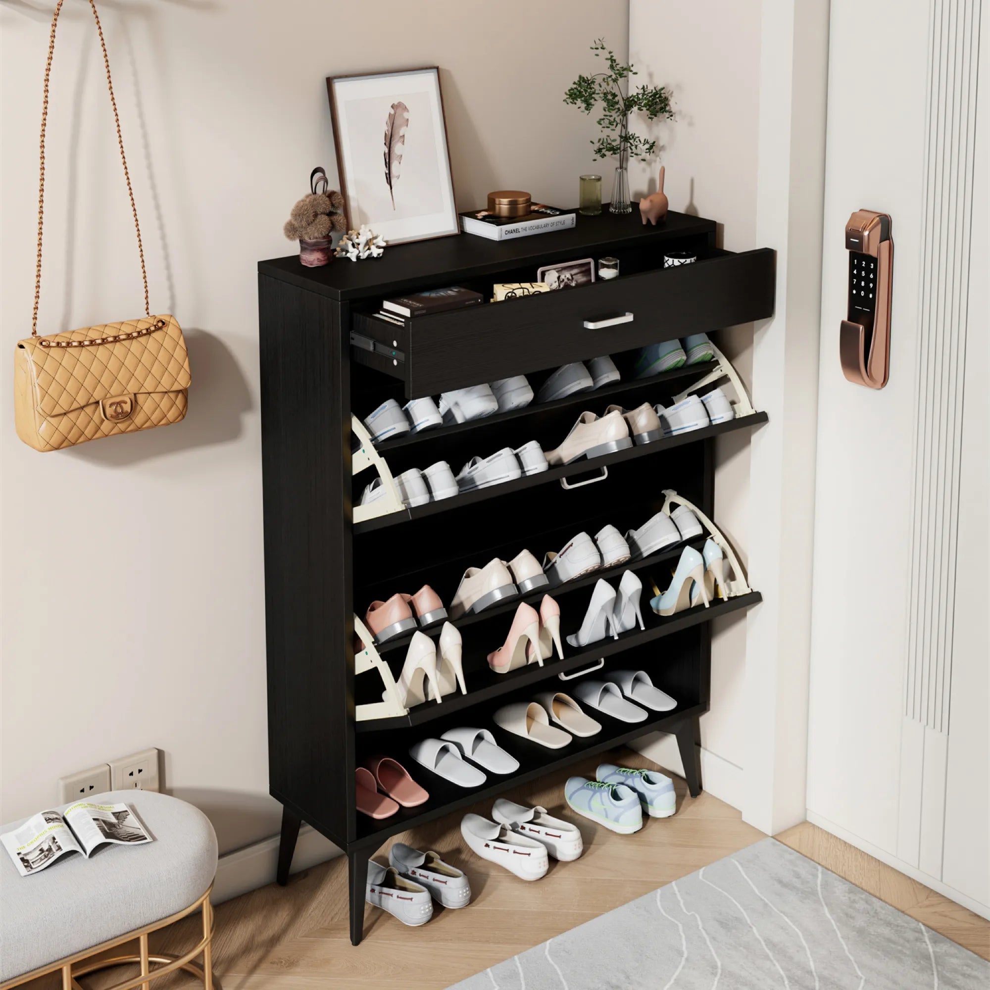 Modern Entryway Shoe Storage Cabinet
