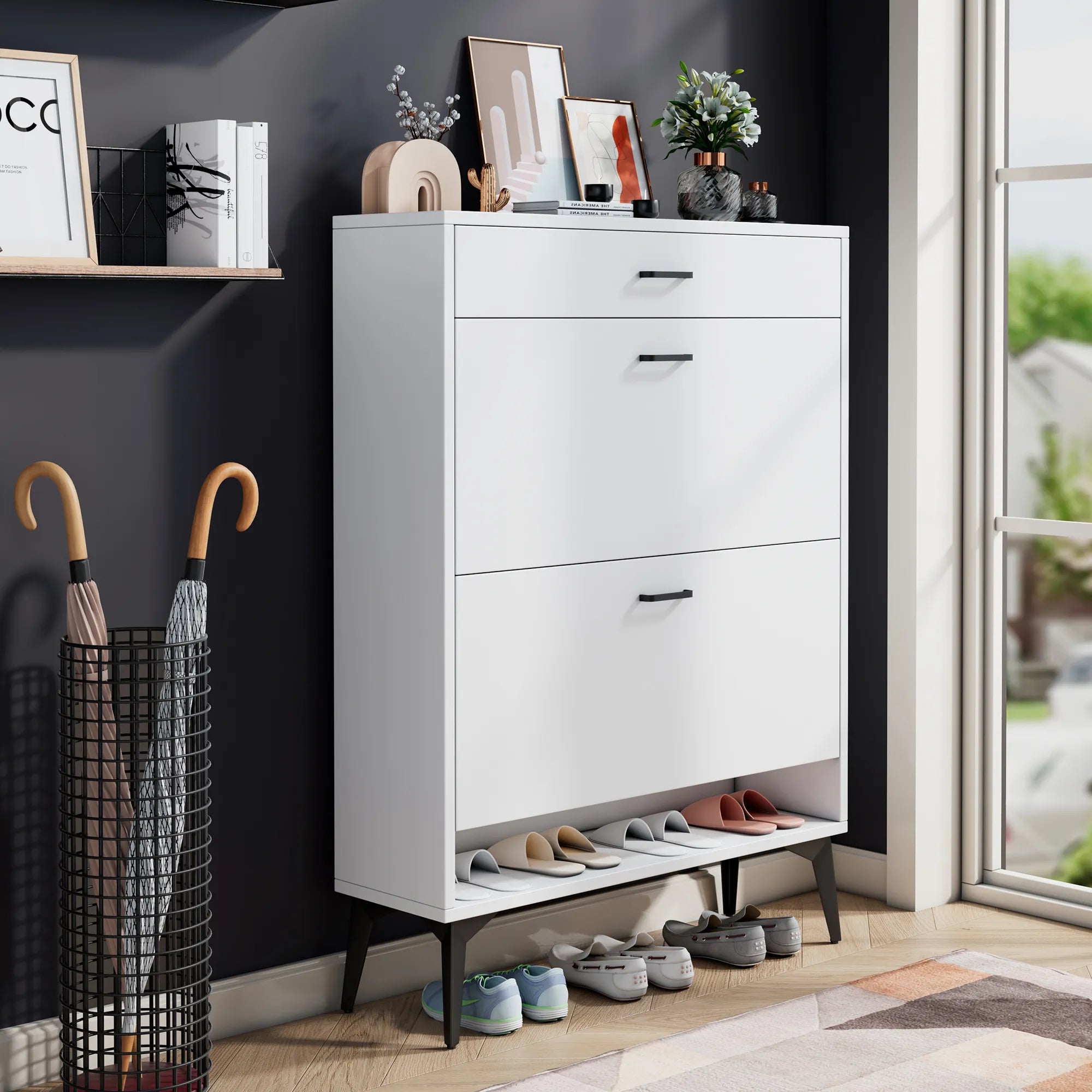 Modern Entryway Shoe Storage Cabinet
