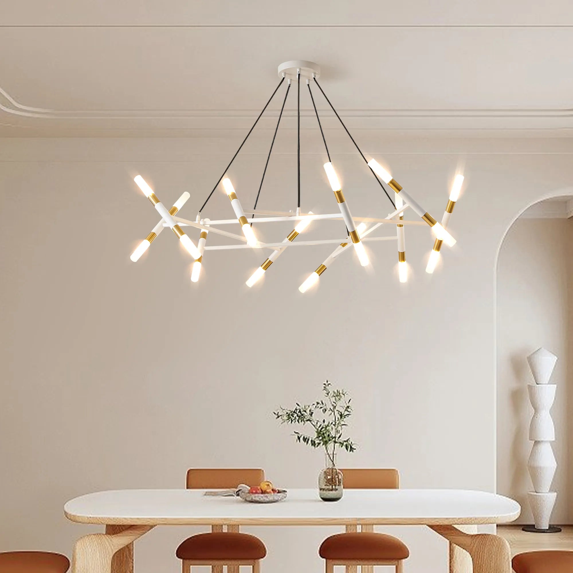 Modern 20 Lights Polygonal Chandelier Pendant Light