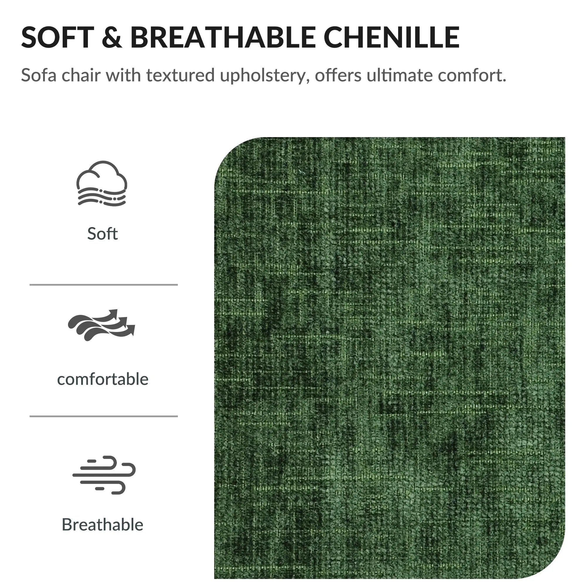 Oversized Chenille Accent Chair with Ottoman