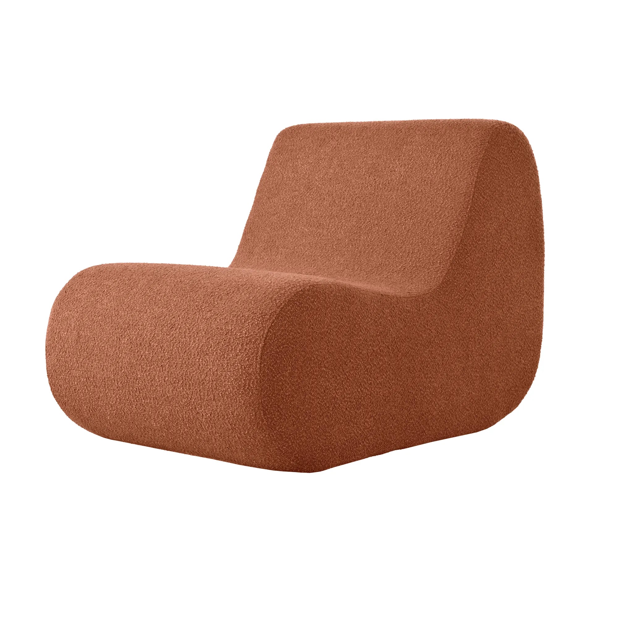 Stylish Minimalist Curved Comfy Accent Chair with Ottoman