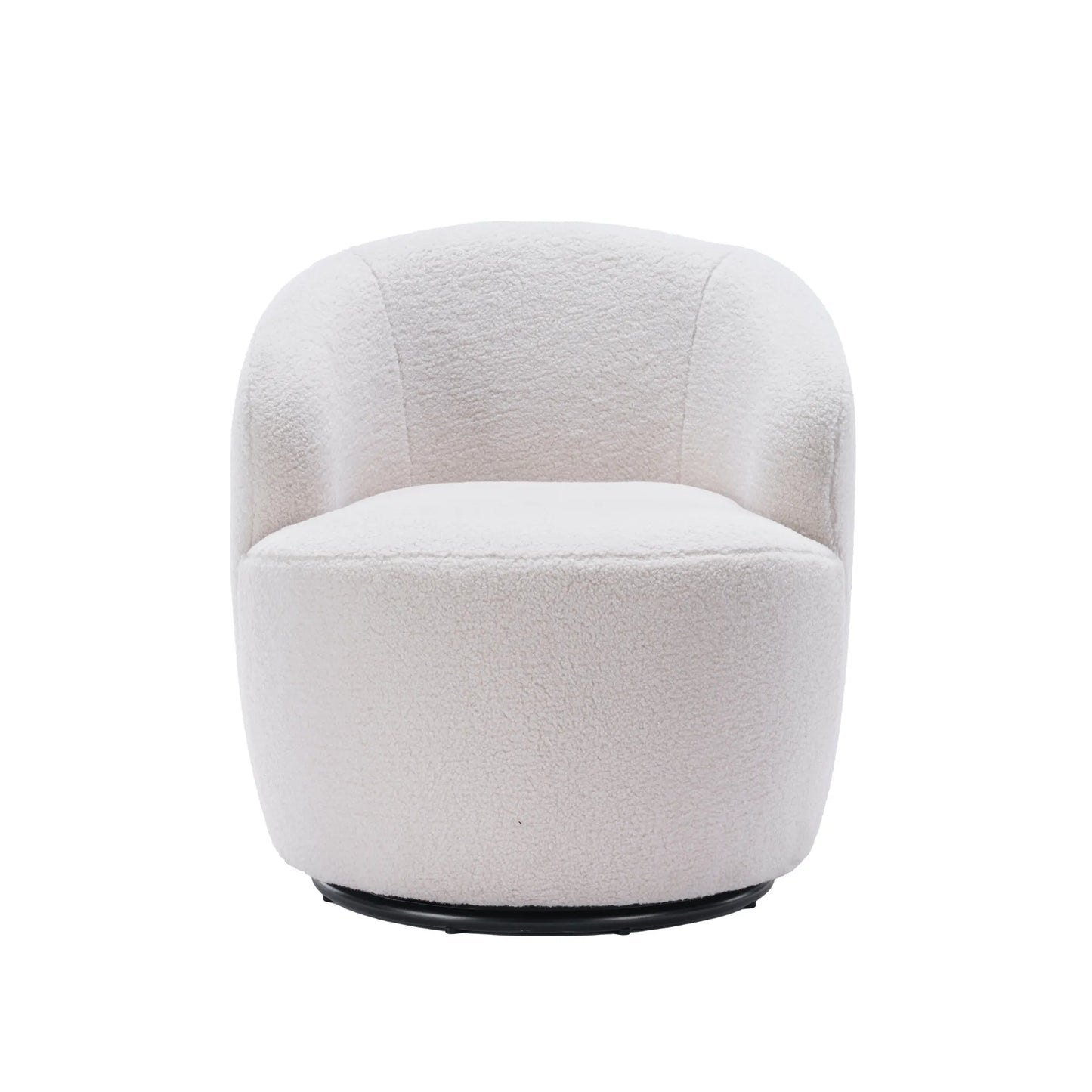 Teddy Fabric Upholstered Barrel Modern Swivel Accent Chair