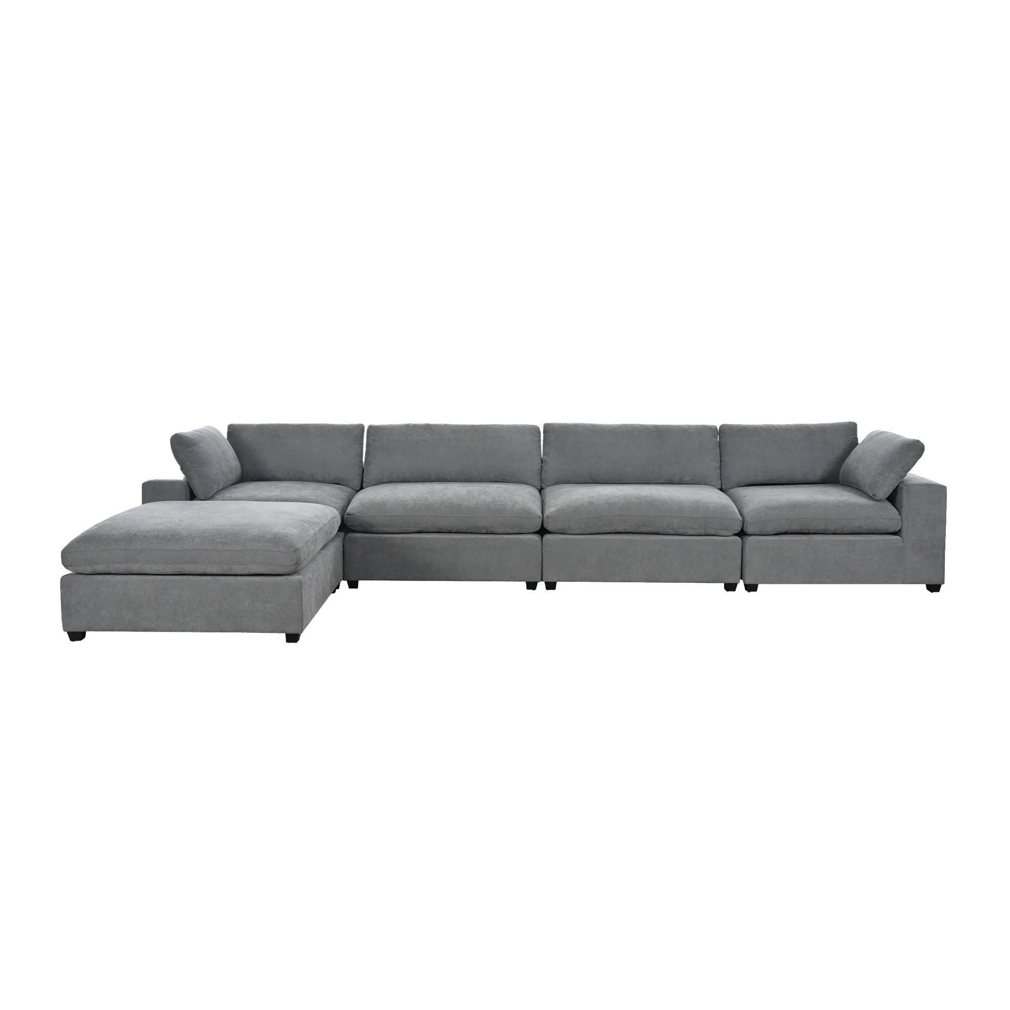 Ultra Comfort Oversize Modular Sofa with Removable Ottoman