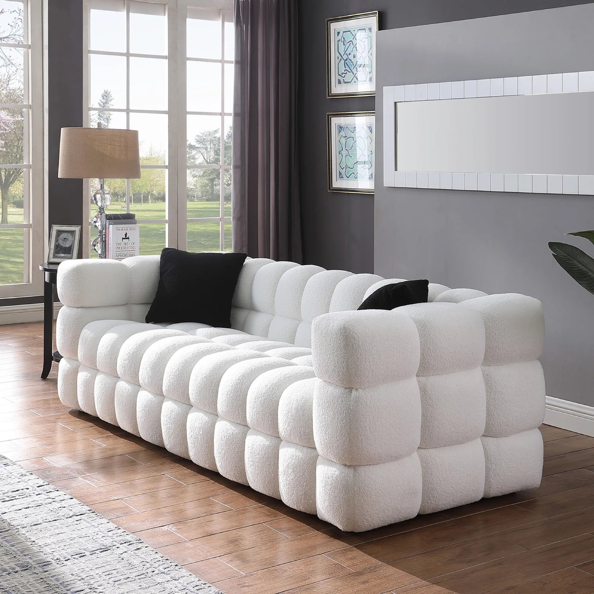 Upholstered Comfy Modern Marshmallow Boucle Sofa