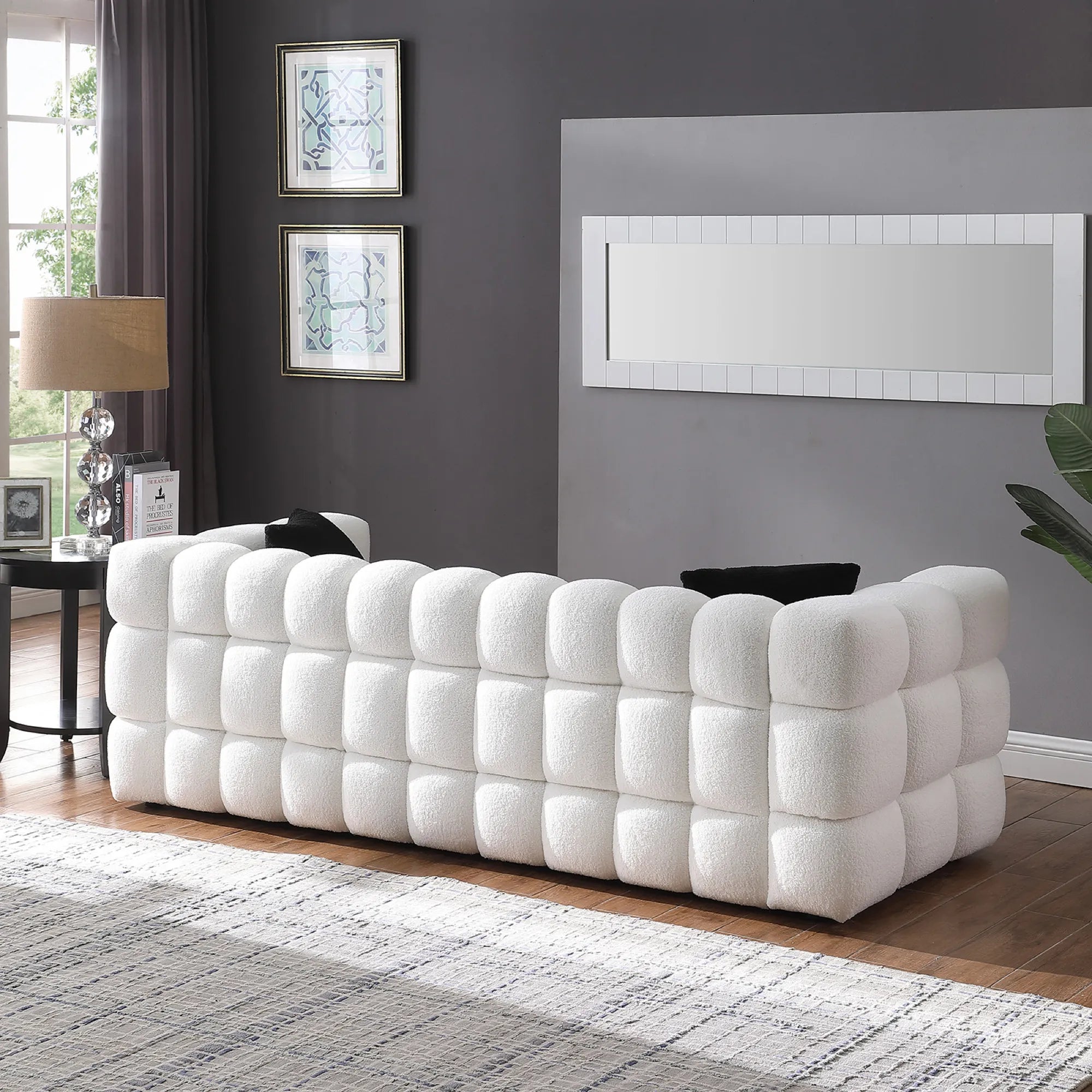 Upholstered Comfy Modern Marshmallow Boucle Sofa