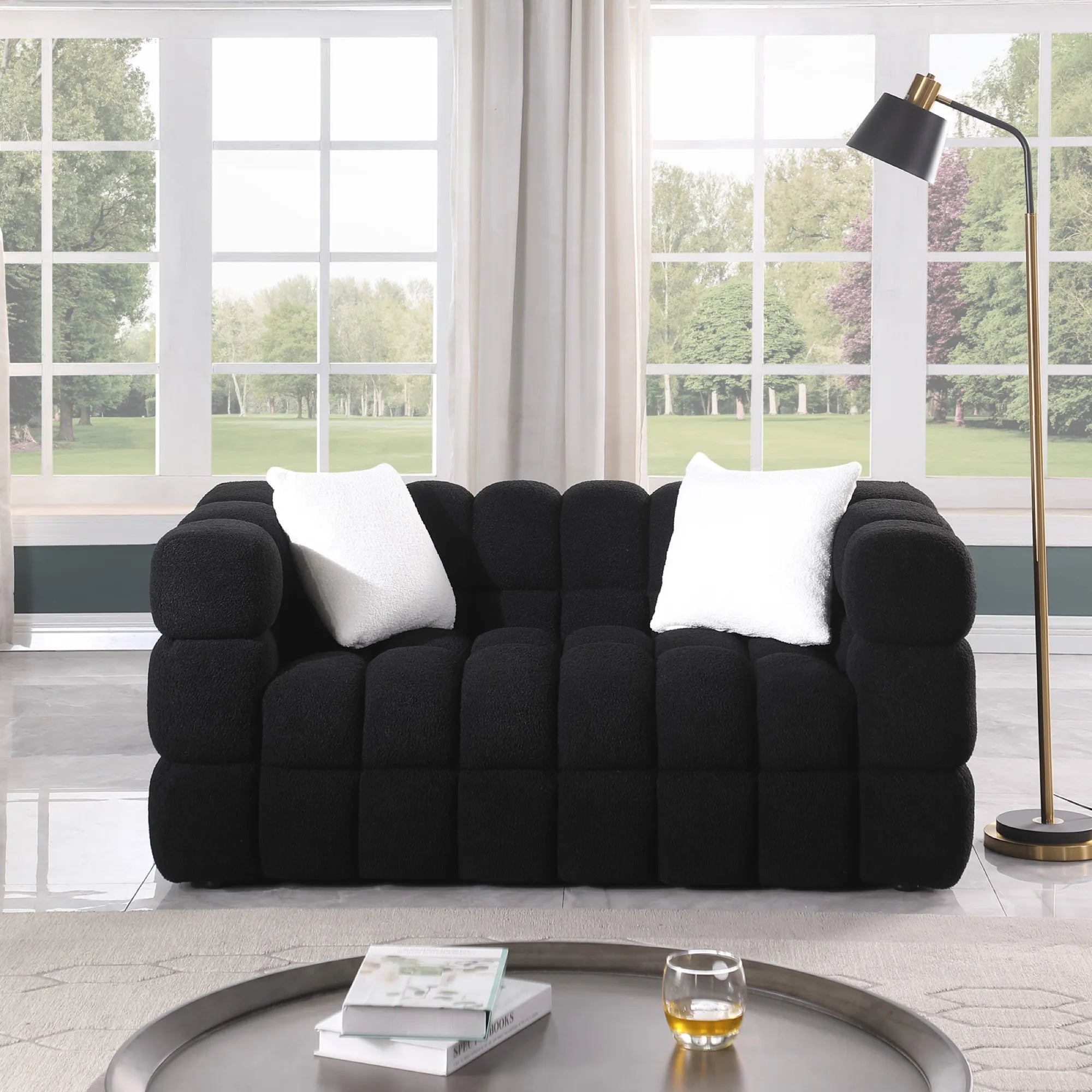 Upholstered Comfy Modern Marshmallow Boucle Sofa