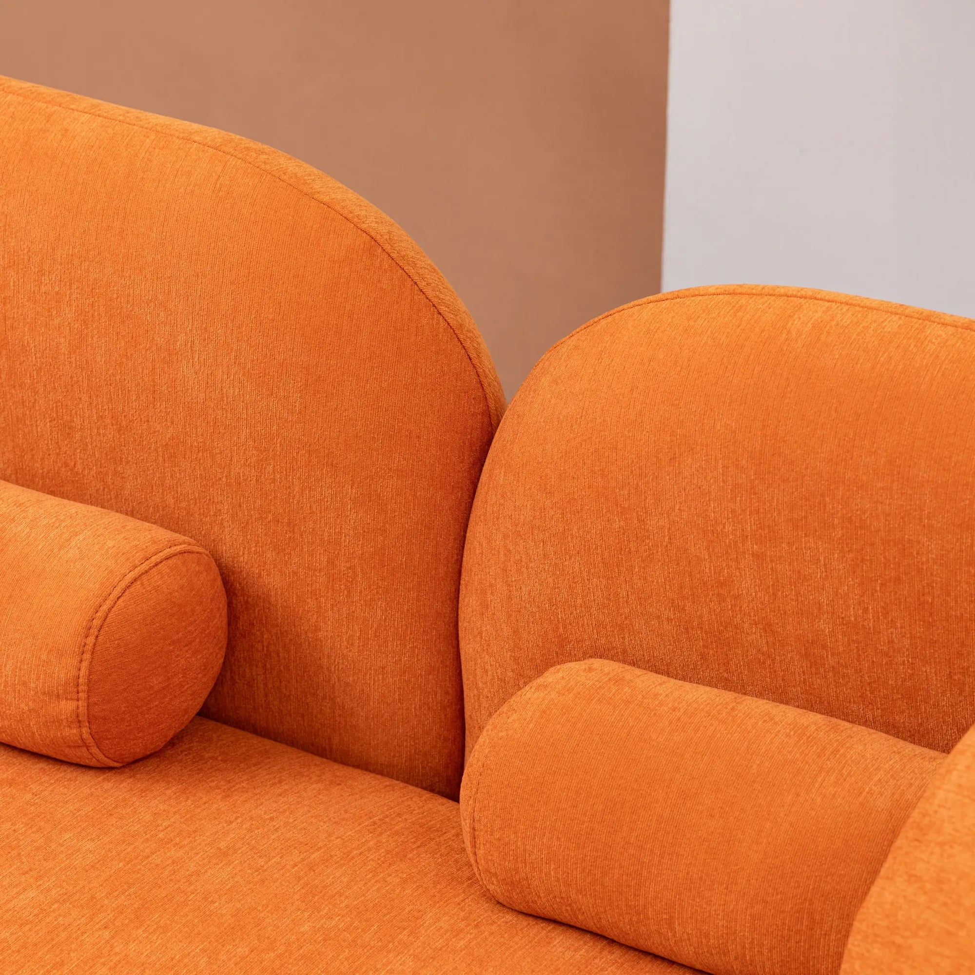 Modern Minimalist Sofa With Teddy Fabric