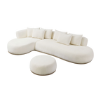 135” Sectional Sofa, L-Shape with Chaise & Ottoman