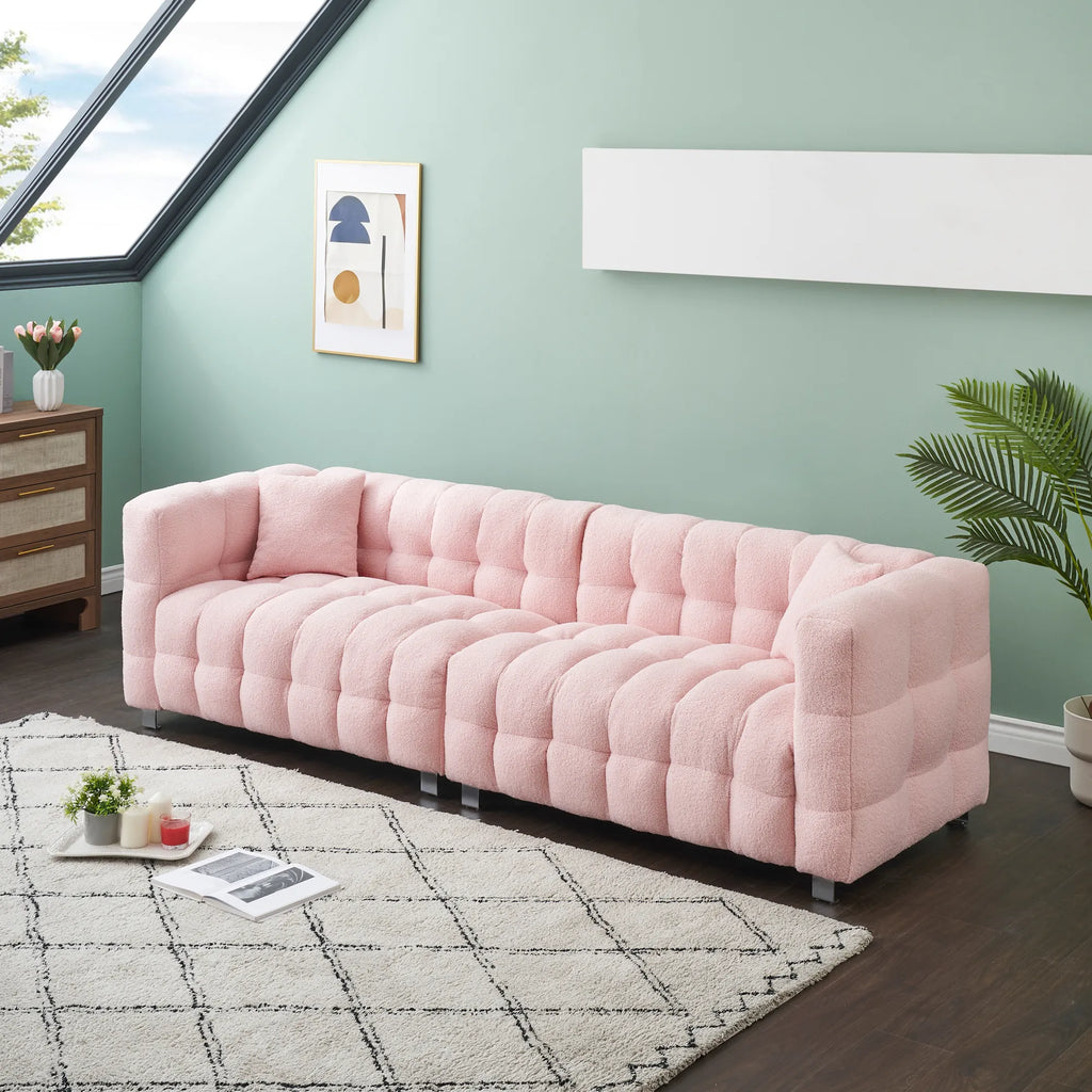 102" 4-Seater Upholstery Fleece Cloud Sofa