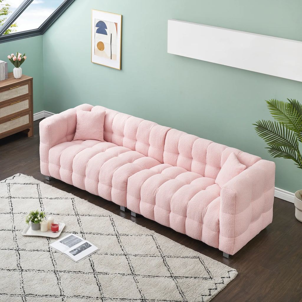 102" 4-Seater Upholstery Fleece Cloud Sofa
