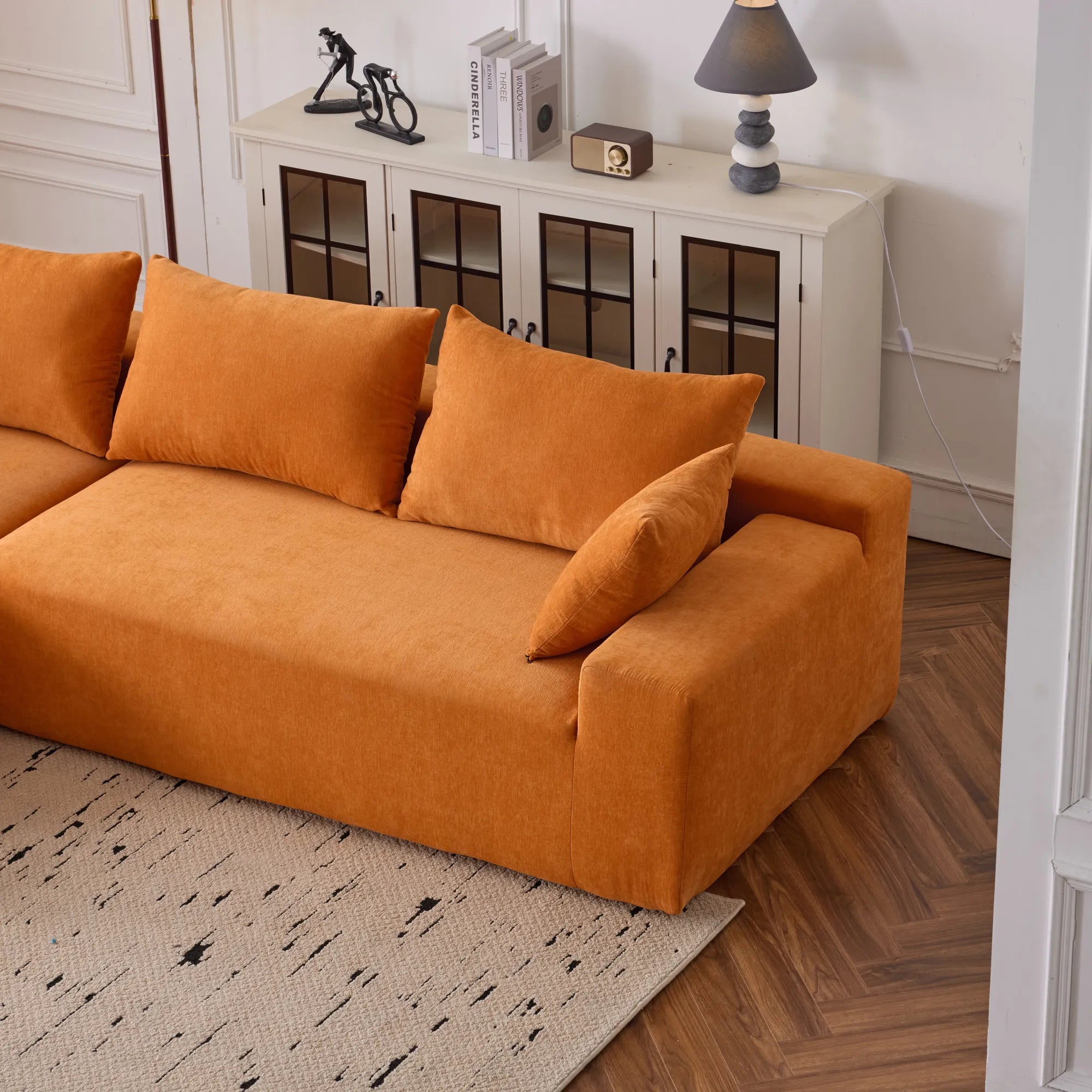 108" 4 Seater Chenille Cloud Modular Sofa with Deep Seat