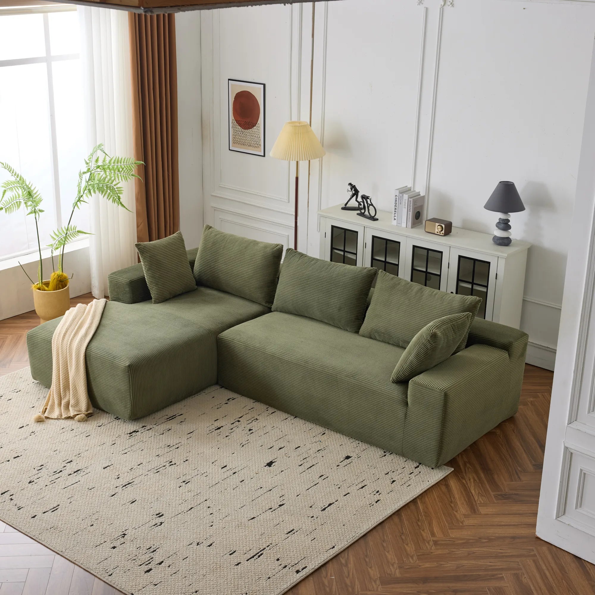 108" 4 Seater Chenille Cloud Modular Sofa with Deep Seat