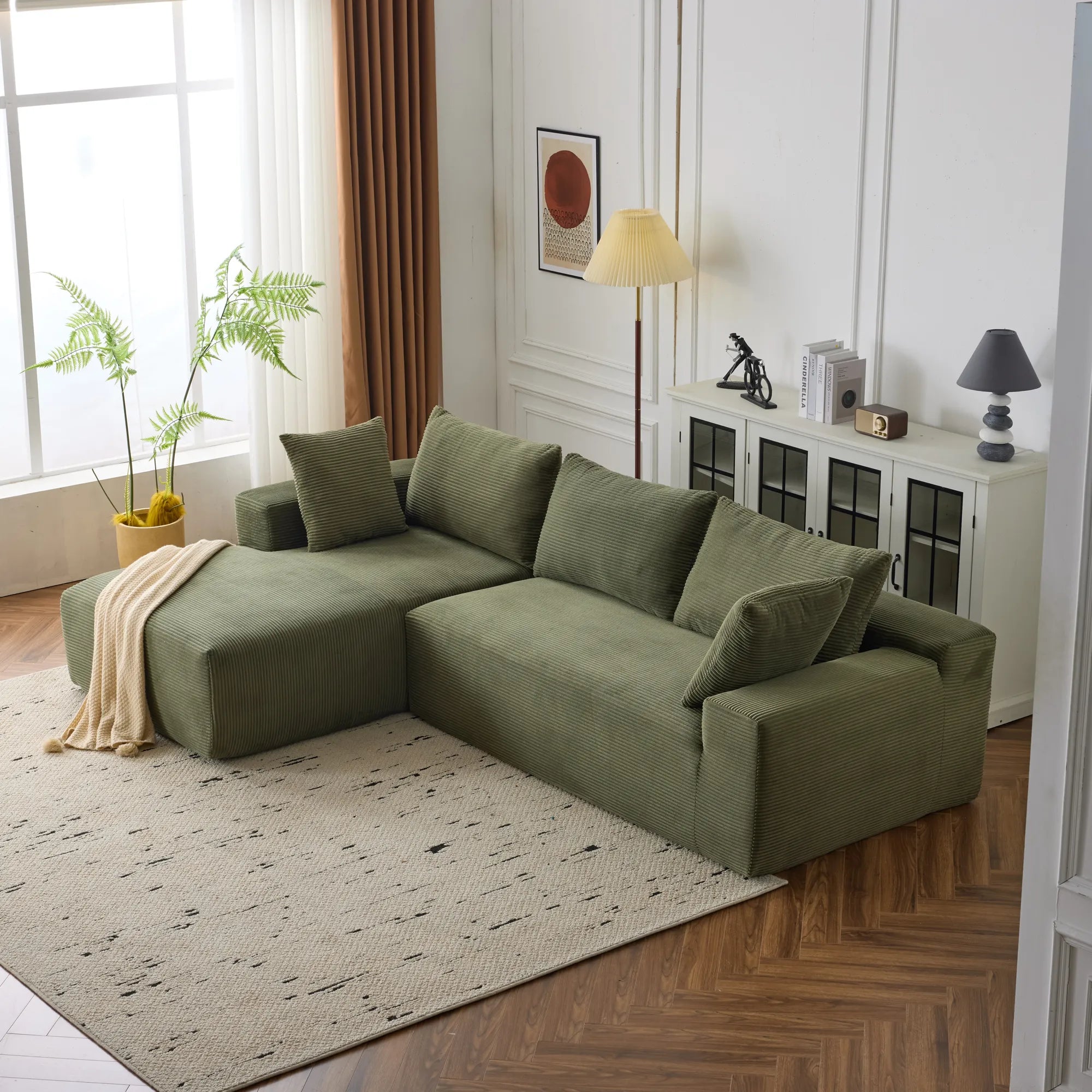 108" 4 Seater Chenille Cloud Modular Sofa with Deep Seat