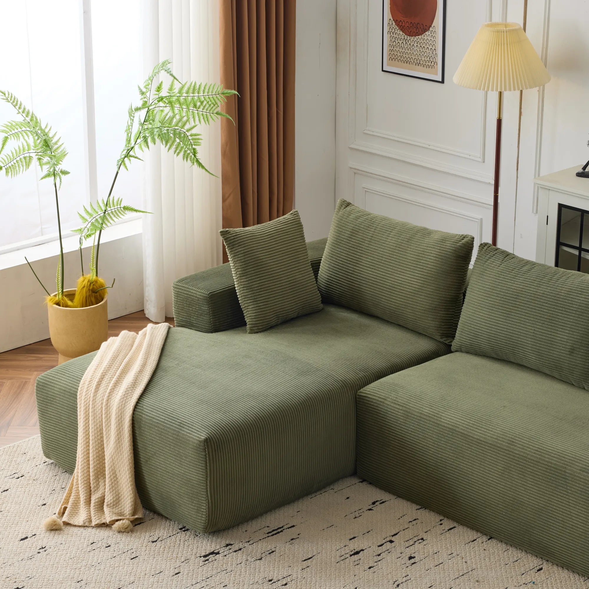 108" 4 Seater Chenille Cloud Modular Sofa with Deep Seat