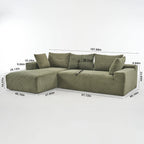 108" 4 Seater Chenille Cloud Modular Sofa with Deep Seat