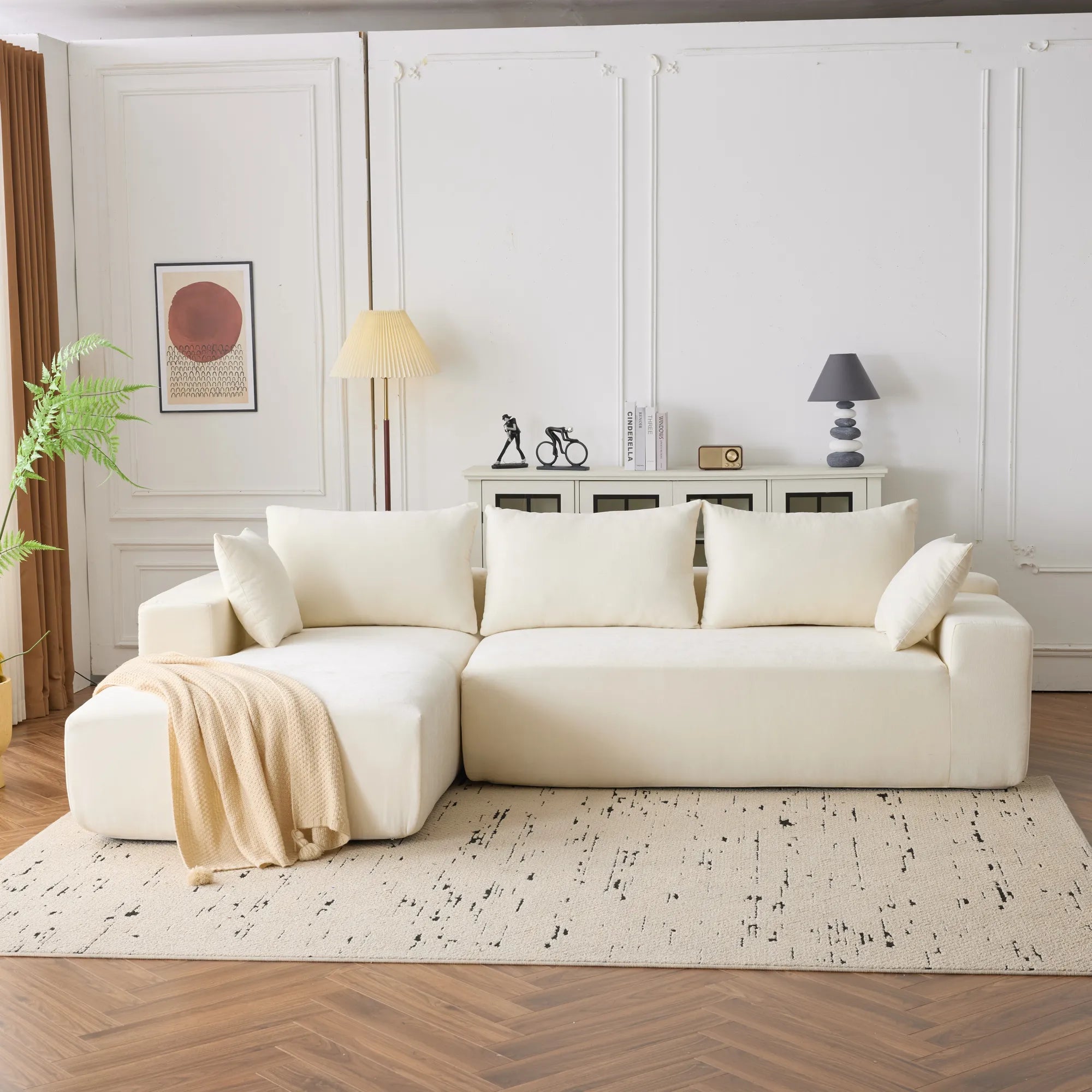 108" 4 Seater Chenille Cloud Modular Sofa with Deep Seat