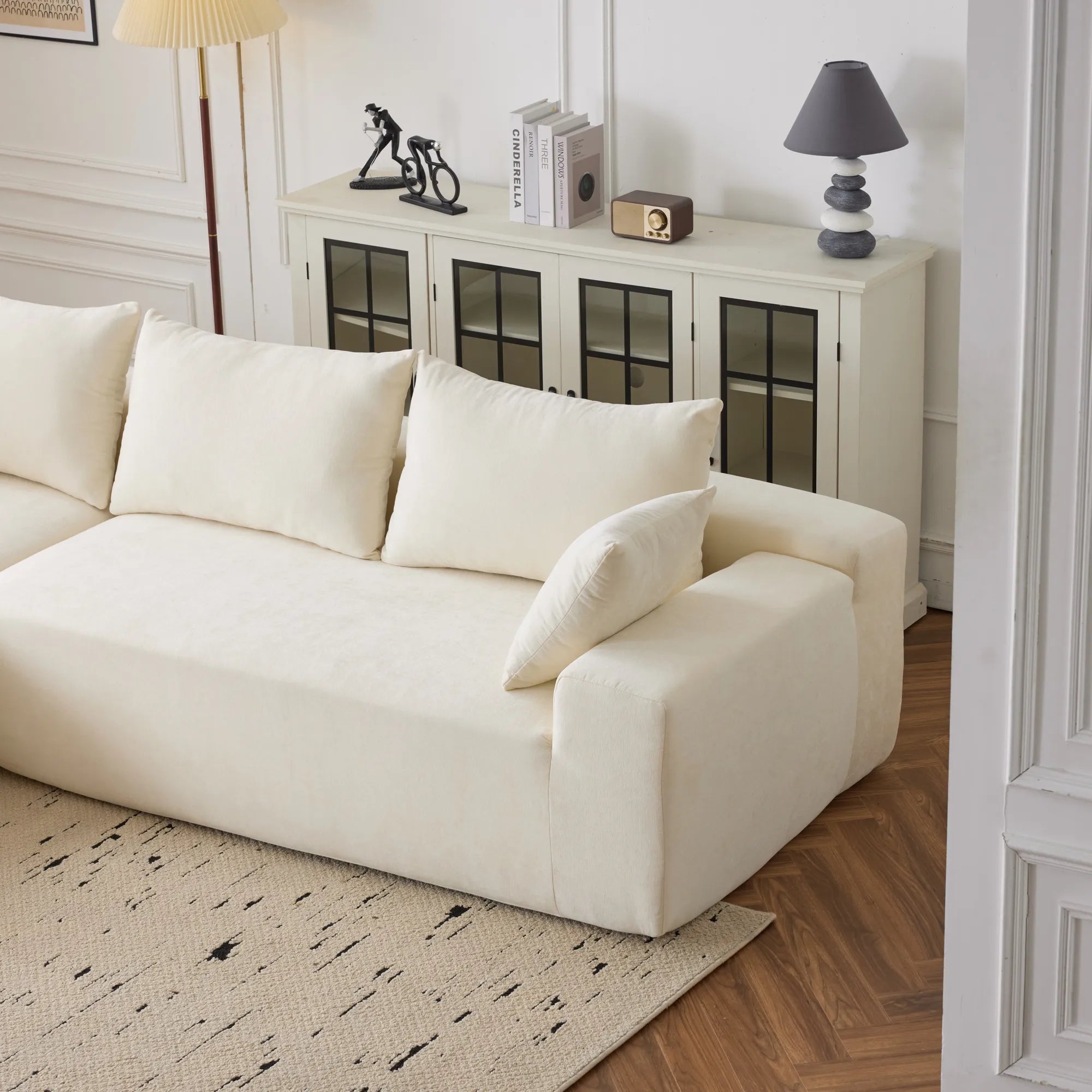 108" 4 Seater Chenille Cloud Modular Sofa with Deep Seat