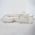 108" 4 Seater Chenille Cloud Modular Sofa with Deep Seat