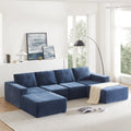110" Chenille Upholstered Modern Modular Sectional Compressed Sofa