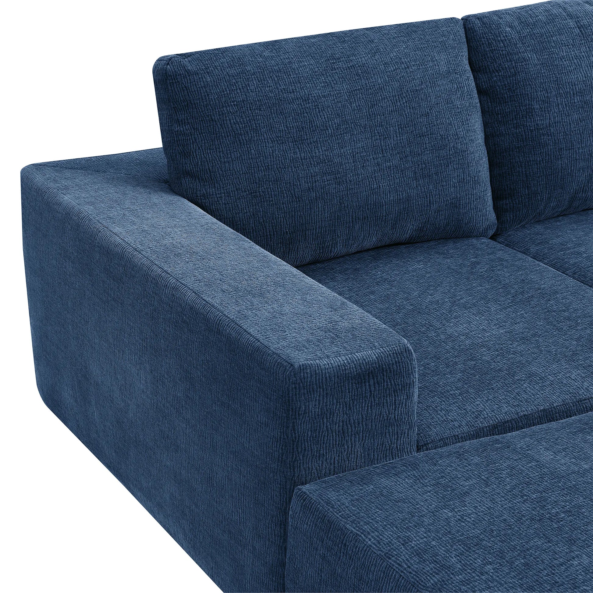110" Chenille Upholstered Modern Modular Sectional Compressed Sofa