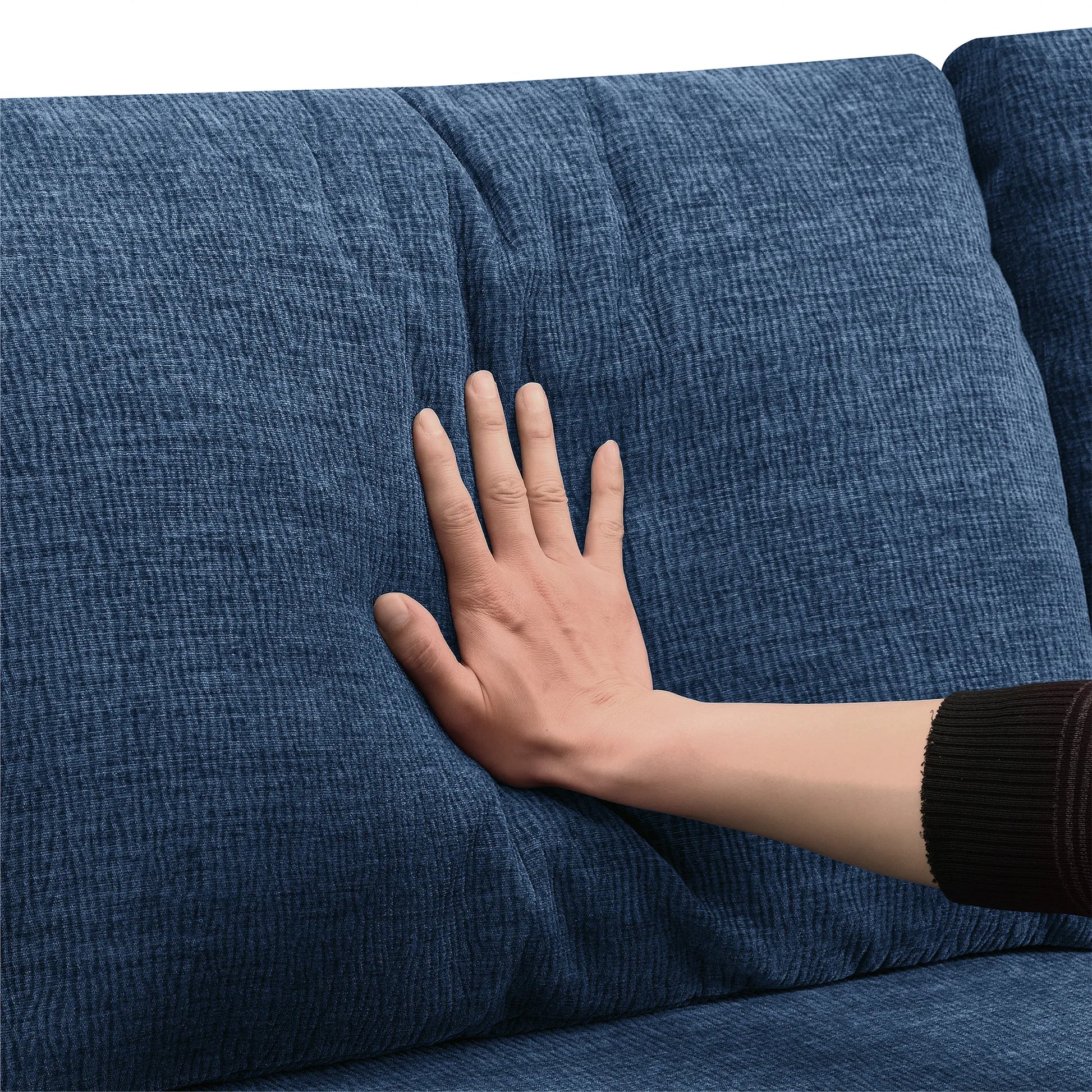 110" Chenille Upholstered Modern Modular Sectional Compressed Sofa