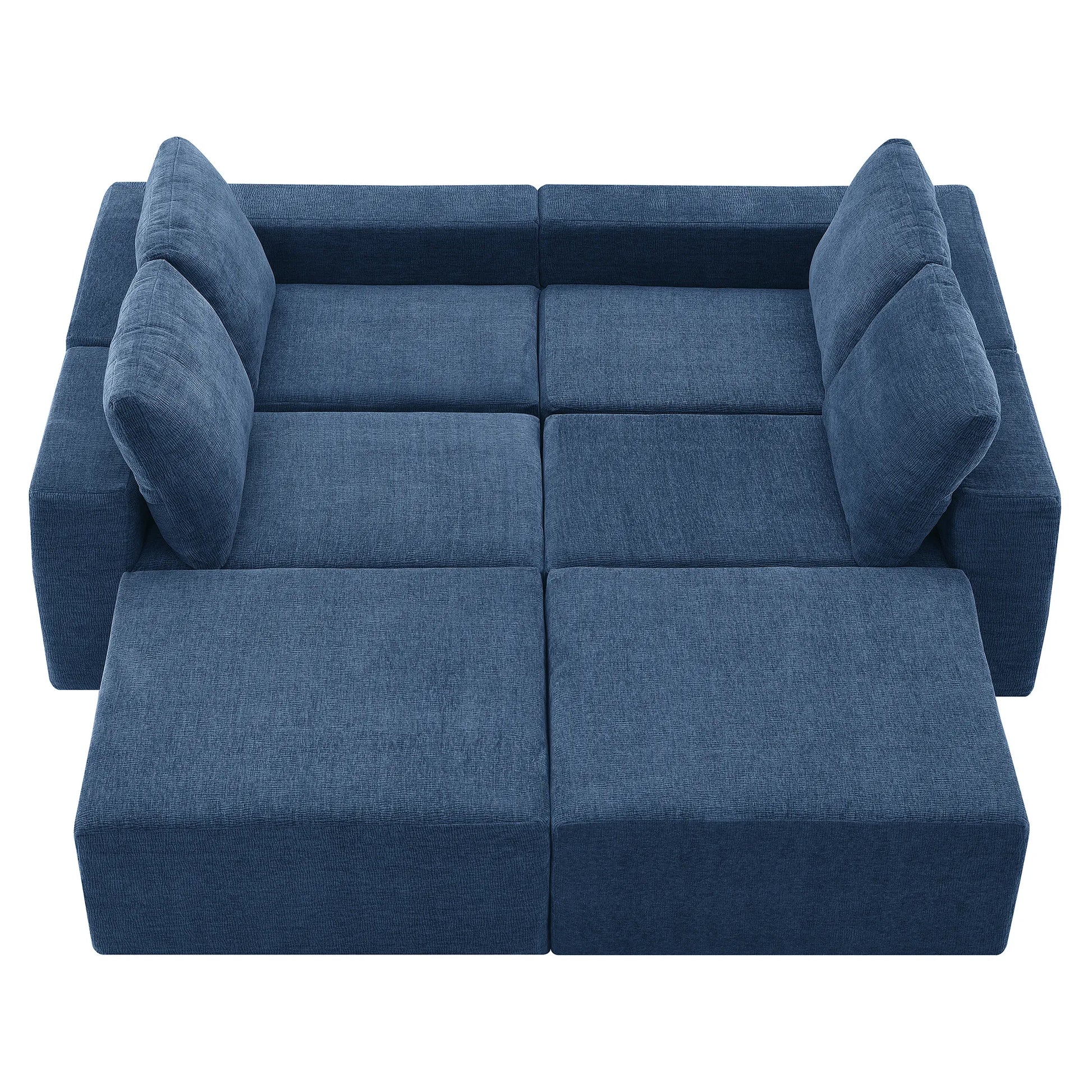 110" Chenille Upholstered Modern Modular Sectional Compressed Sofa