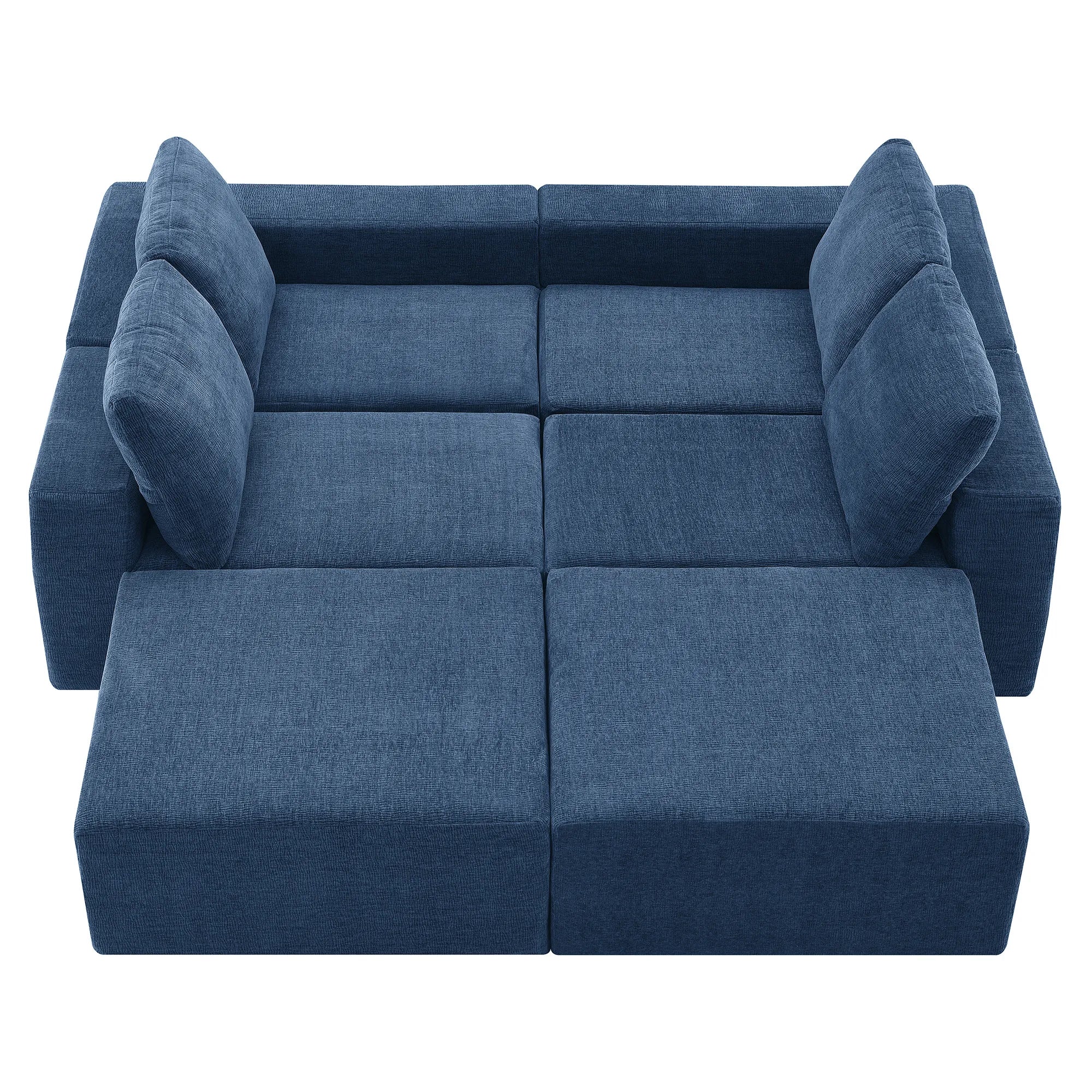 110" Chenille Upholstered Modern Modular Sectional Compressed Sofa