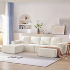 110" Chenille Upholstered Modern Modular Sectional Compressed Sofa