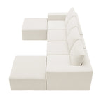 110" Chenille Upholstered Modern Modular Sectional Compressed Sofa