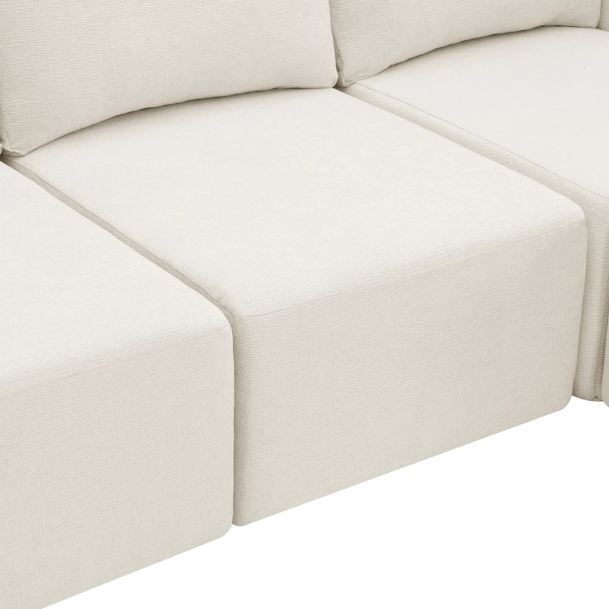 110" Chenille Upholstered Modern Modular Sectional Compressed Sofa