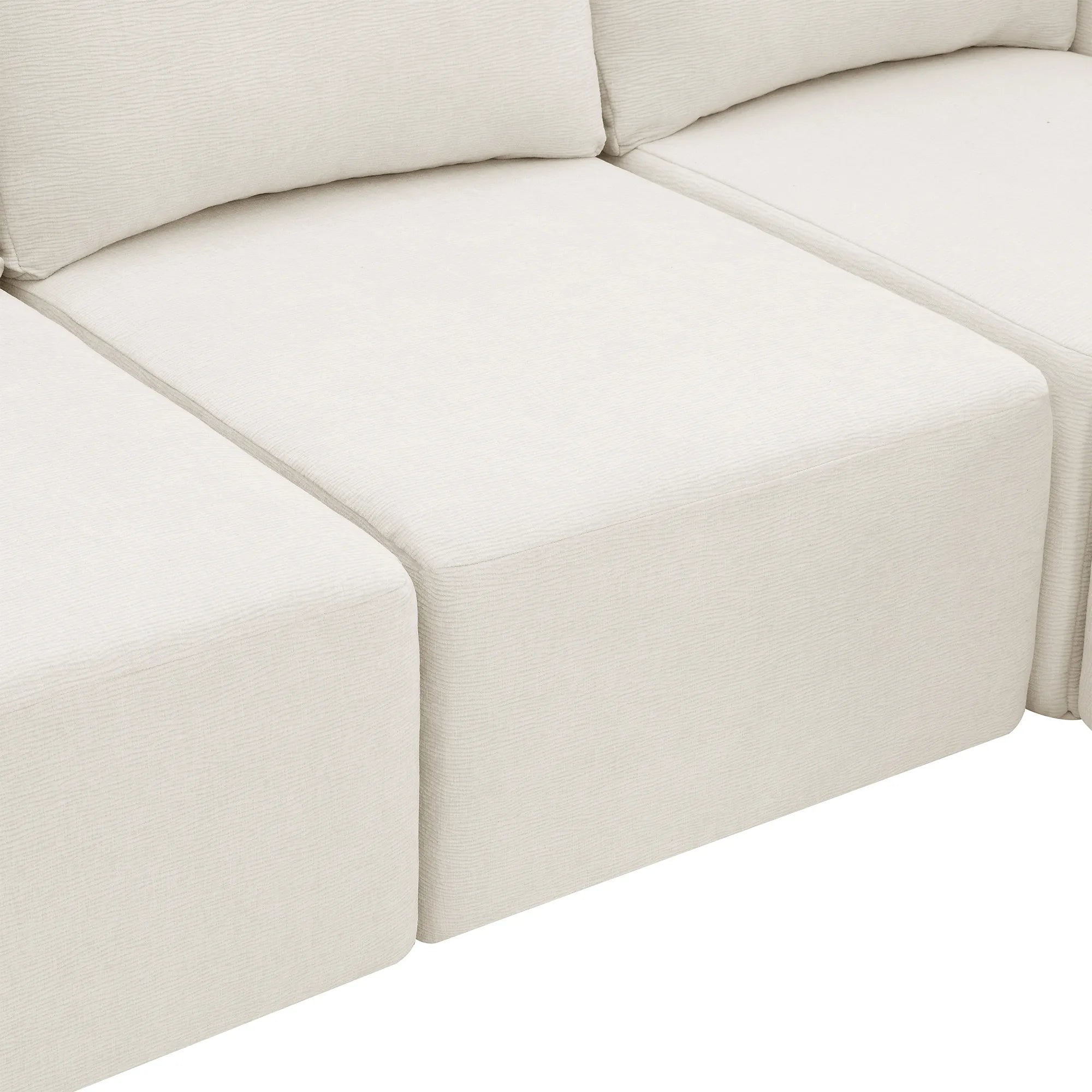 110" Chenille Upholstered Modern Modular Sectional Compressed Sofa