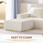 110" Chenille Upholstered Modern Modular Sectional Compressed Sofa