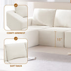 110" Chenille Upholstered Modern Modular Sectional Compressed Sofa