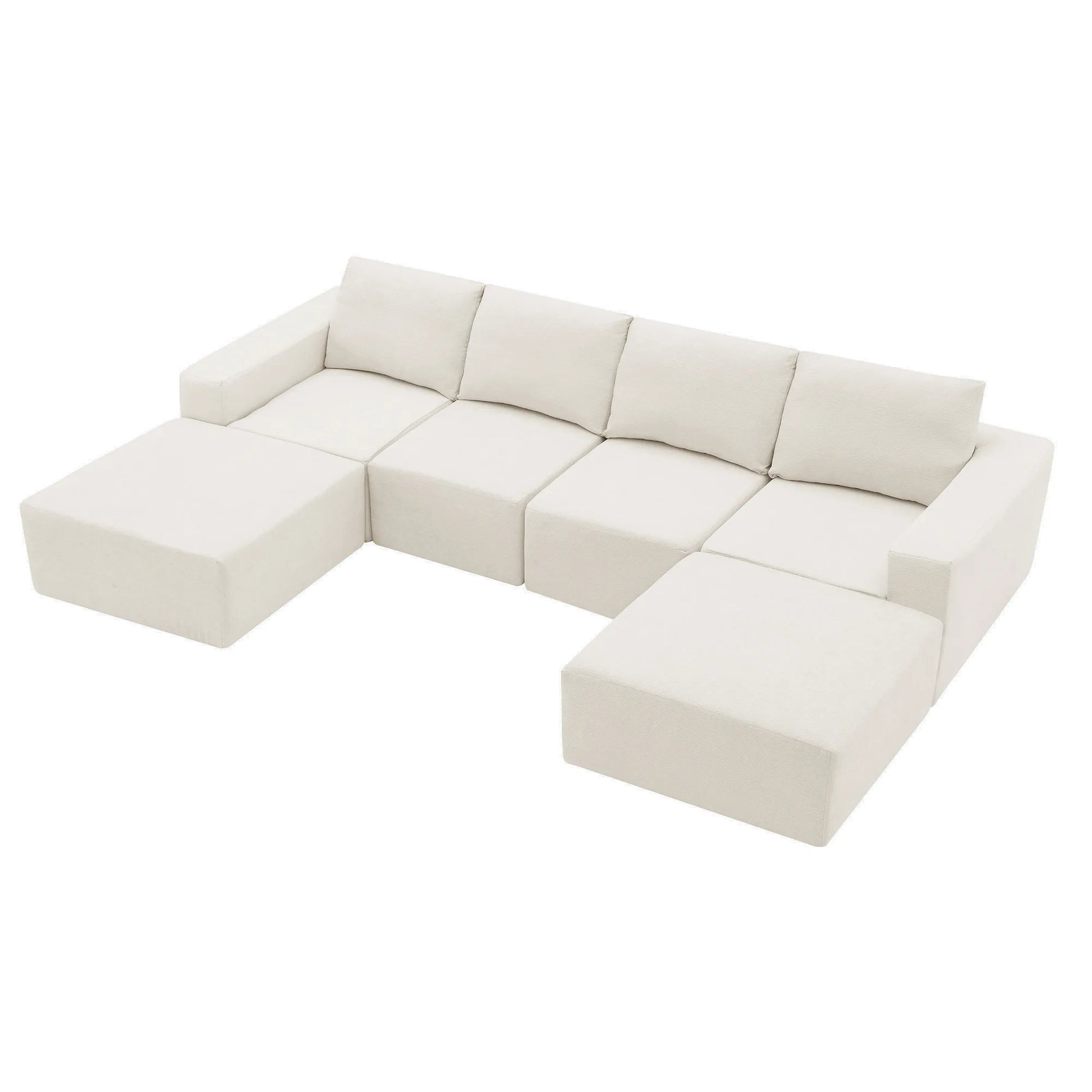 110" Chenille Upholstered Modern Modular Sectional Compressed Sofa