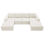 110" Chenille Upholstered Modern Modular Sectional Compressed Sofa