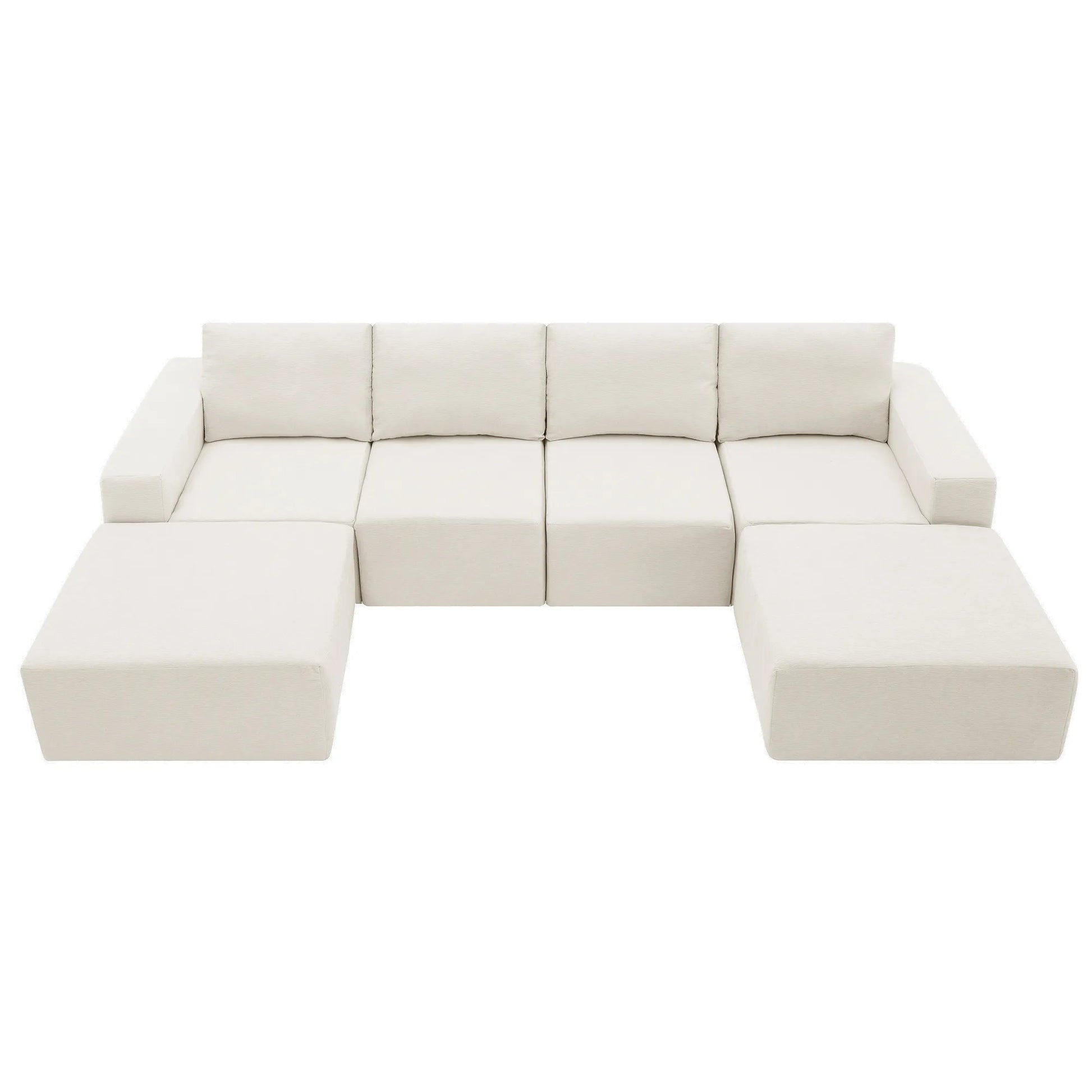 110" Chenille Upholstered Modern Modular Sectional Compressed Sofa