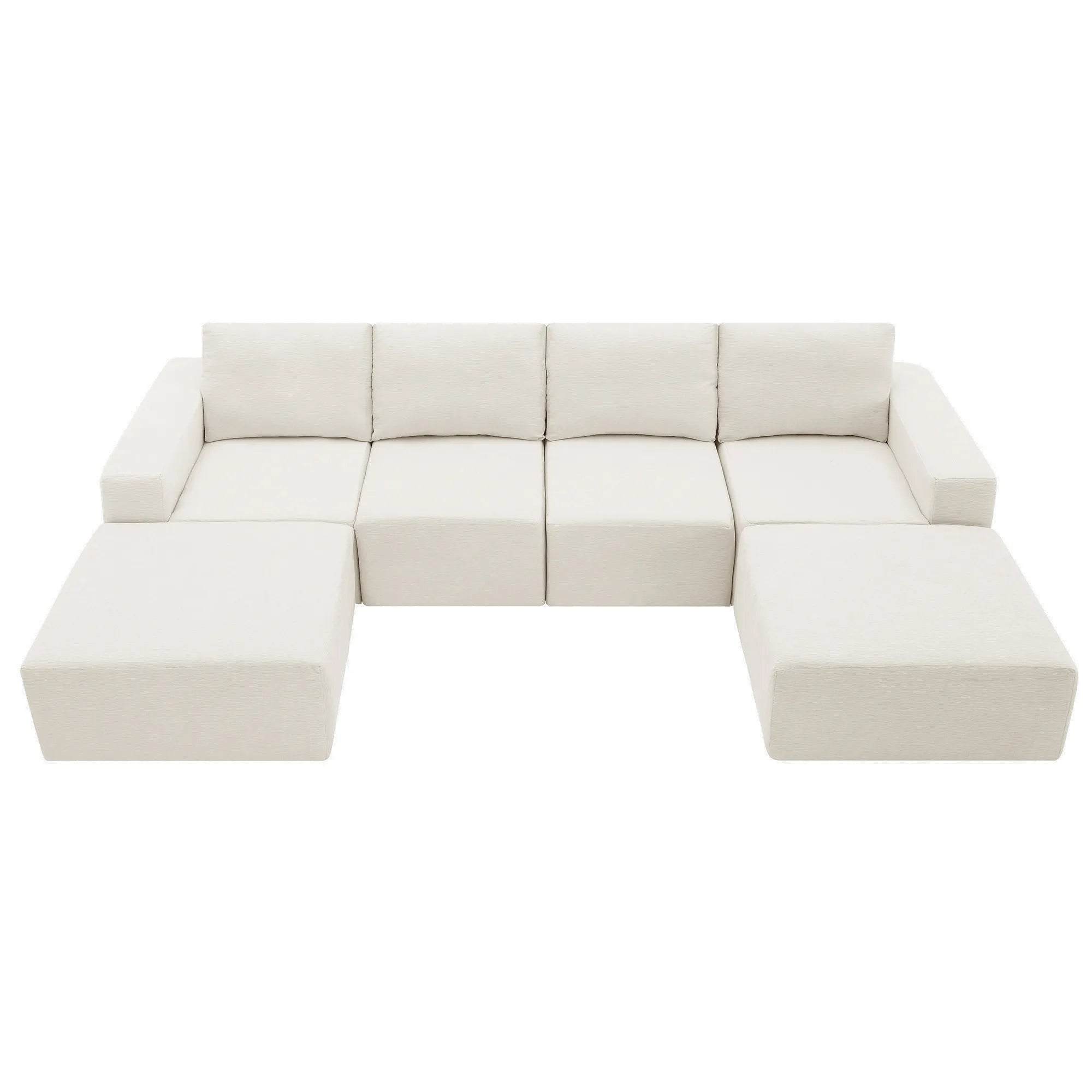 110" Chenille Upholstered Modern Modular Sectional Compressed Sofa
