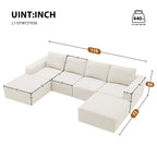 110" Chenille Upholstered Modern Modular Sectional Compressed Sofa