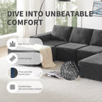 110" Chenille Upholstered Modern Modular Sectional Compressed Sofa