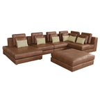 112" Modular Sectional Sofa & Chaise Lounge with Movable Ottoman