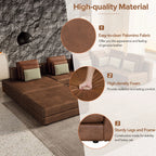 112" Modular Sectional Sofa & Chaise Lounge with Movable Ottoman