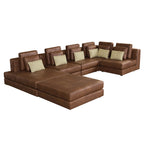 112" Modular Sectional Sofa & Chaise Lounge with Movable Ottoman