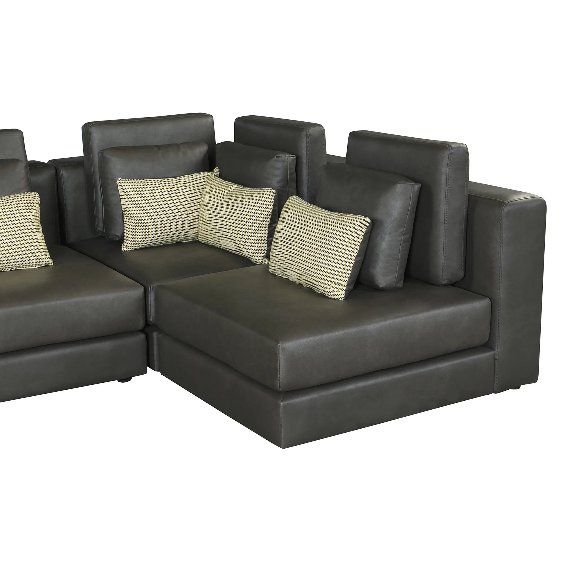 112" Modular Sectional Sofa & Chaise Lounge with Movable Ottoman